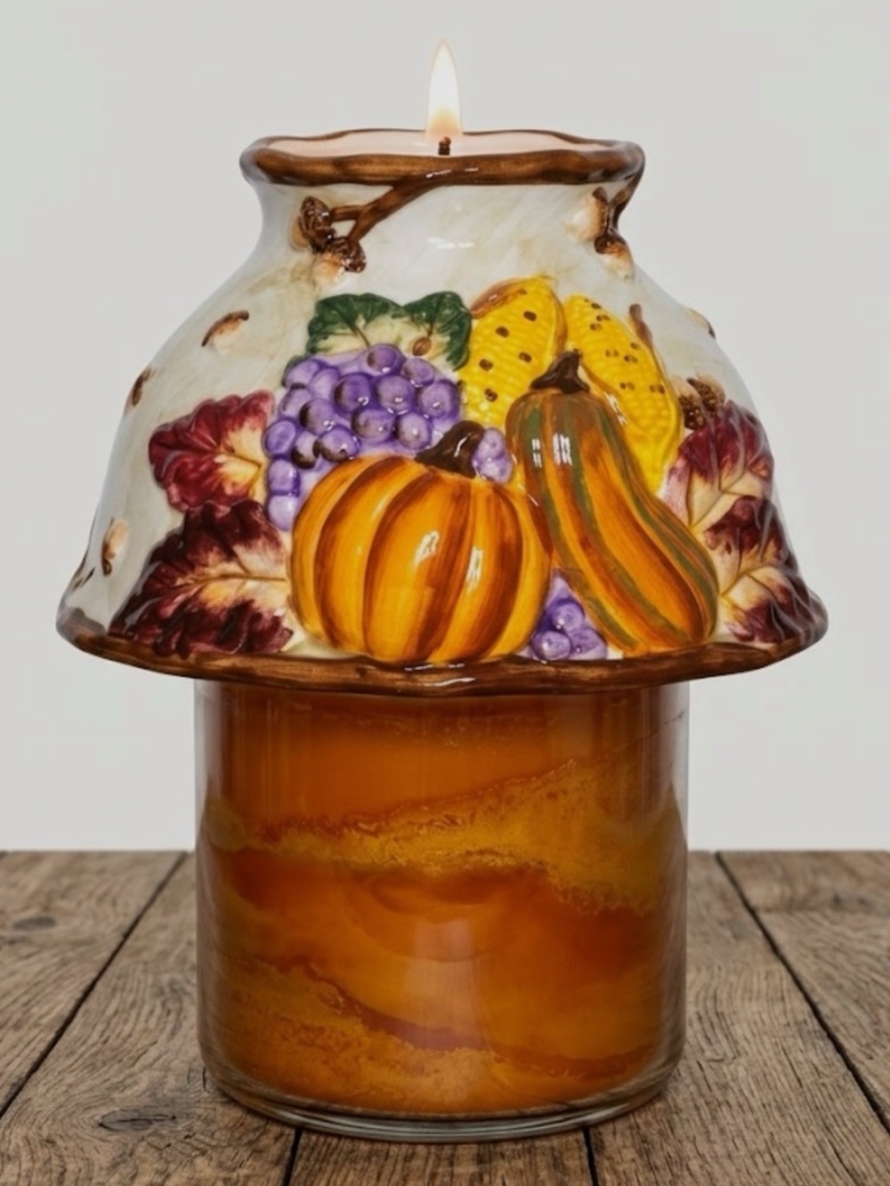 Salt City Emporium Jar Candle Lamp Shade Autumn Fall Harvest Thanksgiving Large
